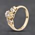 Second Hand 9ct Yellow Gold Diamond & Diamond Set Twist Shoulders Solitaire Ring 41384229