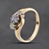 Pre-Owned 9ct Yellow Gold Glass & Diamond Twist Three Stone Ring 41384263