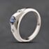 Pre-Owned 9ct White Gold Topaz & Diamond Rubover Set Three Stone Ring 41384264