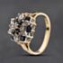 Pre-Owned 9ct Yellow Gold Sapphire & Diamond Large Cluster Ring 41384268