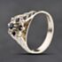 Pre-Owned 9ct White Gold Sapphire & Diamond Wide Shoulders Cluster Ring 41384275