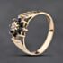Pre-Owned 9ct Yellow Gold Sapphire & Diamond Flower Cluster Ring 41384279