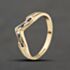 Pre-Owned 9ct Yellow Gold Sapphire & 0.03ct Diamond Wishbone Ring 41384397