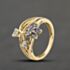 Pre-Owned 9ct Yellow Gold Tanzanite & 0.06ct Brilliant Cut Diamond Openwork Cluster Ring 41384407
