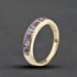 Pre-Owned 9ct Yellow Gold Amethyst Half Eternity Ring 41384417