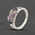 Pre-Owned 9ct White Gold Sapphire & Brilliant Cut Diamond Fancy Coloured Three Row Ring 41384433