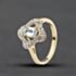 Pre-Owned 9ct Yellow Gold Aquamarine & 0.16ct Diamond Dress Ring 41384441