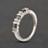 Pre-Owned 9ct White Gold Sapphire & 0.08ct Diamond Two Row Half Eternity Ring 41384498
