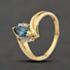 Pre-Owned 9ct Yellow Gold Blue Topaz & 0.02ct Diamond Marquise Shaped Dress Ring 41384522