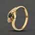 Pre-Owned 9ct Yellow Gold Sapphire & 0.02ct Diamond Twist Three Stone Ring 41384524