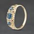 Pre-Owned 9ct Yellow Gold Blue Topaz & 0.08ct Diamond Seven Stone Ring 41384545