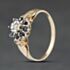 Pre-Owned 9ct Yellow Gold Sapphire & 0.04ct Diamond Flower Cluster Ring 41384547