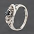 Pre-Owned Vintage White Gold Sapphire & 0.10ct Diamond Boat Shape Three Stone Ring 41384569