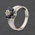Pre-Owned 9ct White Gold Sapphire & 0.02ct Diamond Flower Cluster Ring 41384572