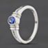 Pre-Owned 9ct White Gold Tanzanite & 0.08ct Diamond Rubover Dress Ring 41384585