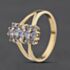 Pre-Owned 9ct Yellow Gold Tanzanite & 0.06ct Diamond Oblong Dress Ring 41384587