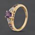 Pre-Owned 9ct Yellow Gold Amethyst & 0.02ct Diamond Dress Ring 41384595