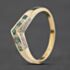 Pre-Owned 9ct Yellow Gold Emerald & 0.08ct Diamond Half Wishbone Ring 41384598