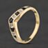 Pre-Owned 9ct Yellow Gold Sapphire & 0.03ct Diamond Wishbone Ring 41384676
