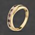 Pre-Owned 9ct Yellow Gold Ruby & 0.02ct Diamond Crossover Half Eternity Ring 41384680