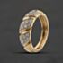 Pre-Owned 9ct Yellow Gold Diamond Graduated Striped Band Ring 41384729
