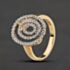 Pre-Owned 9ct Yellow Gold Diamond Triple Oval Dress Ring 41384737