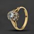 Pre-Owned 9ct Yellow Gold Aquamarine & Diamond Oval Cluster Ring 41384766