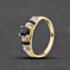 Pre-Owned 9ct Yellow Gold Diamond & Sapphire Oval Dress Ring 41384801