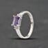 Pre-Owned 9ct White Gold Diamond & Amethyst Oblong Dress Ring 41384809