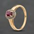 Pre-Owned 9ct Yellow Gold Ruby & 0.20ct Brilliant Cut Diamond Oval Cluster Ring 41384875