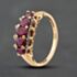 Pre-Owned 9ct Yellow Gold Ruby & 0.05ct Diamond 3 Row Cluster Ring 41384877