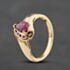 Pre-Owned 9ct Yellow Gold Ruby & 0.06ct Brilliant Cut Diamond Pear Shaped Twist Cluster Ring 41384882