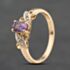 Pre-Owned 9ct Yellow Gold Amethyst & 0.01ct Diamond Oval Fancy Ring 41384886