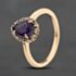 Pre-Owned 9ct Yellow Gold Amethyst & 0.07ct Diamond Pear Shaped Cluster Ring 41384887