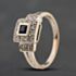 Pre-Owned 9ct White Gold Sapphire & 0.18ct Diamond Square Cluster Ring 41384900