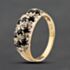 Pre-Owned 9ct Yellow Gold Sapphire & 0.06ct Diamond Three Row Ring 41384904