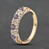 Pre-Owned 9ct Yellow Gold Amethyst & 0.15ct Diamond Half Eternity Ring 41384908