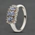 Pre-Owned 9ct White Gold Tanzanite & 0.14ct Brilliant Cut Diamond Triple Cluster Ring 41384972