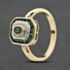Pre-Owned 9ct Yellow Gold Emerald & 0.01ct Diamond Octagonal Cluster Ring 41384973