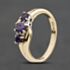 Pre-Owned 9ct Yellow Gold Amethyst & 0.03ct Diamond Dress Ring 41384975