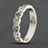 Pre-Owned 9ct White Gold Emerald & Diamond Half Eternity Ring 41385015