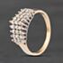 Pre-Owned Vintage Yellow Gold 0.50ct Brilliant Cut Diamond Tiered Three Row Ring 41385029