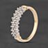 Pre-Owned 9ct Yellow Gold 0.15ct Diamond Three Row Ring 41385050