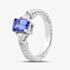Pre-Owned 14ct White Gold Emerald Cut Tanzanite & Trillion Cut Diamond Three Stone Ring 41481270