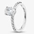 Pre-Owned Platinum Certificated 0.90ct Oval Cut Diamond Certificated Shoulder Set Solitaire Ring 41481486