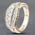 Pre-Owned 9ct Yellow Gold Brilliant Cut Diamond Open Hearts Shoulder Three Row Ring 41481622