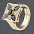 Pre-Owned 14ct Yellow Gold Sapphire & Brilliant Cut Diamond Square Set Cluster Ring 41481812