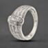 Pre-Owned 9ct Yellow Gold 1.00ct Diamond Crossover Four Row Ring 41481918