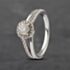Pre-Owned 18ct White Gold 0.53ct Brilliant Cut Diamond Split Shoulders Halo Ring 41481946