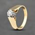 Pre-Owned Vintage 18ct Yellow Gold 0.10ct Brilliant Cut Diamond Plain Shoulders Solitaire Ring 41482268